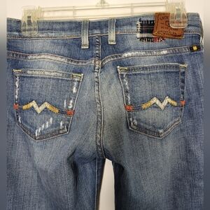 Lucky Brand SWEET N STRAIGHT BLUE JEANS Embroidered Patchwork Womens Size 2 / 26